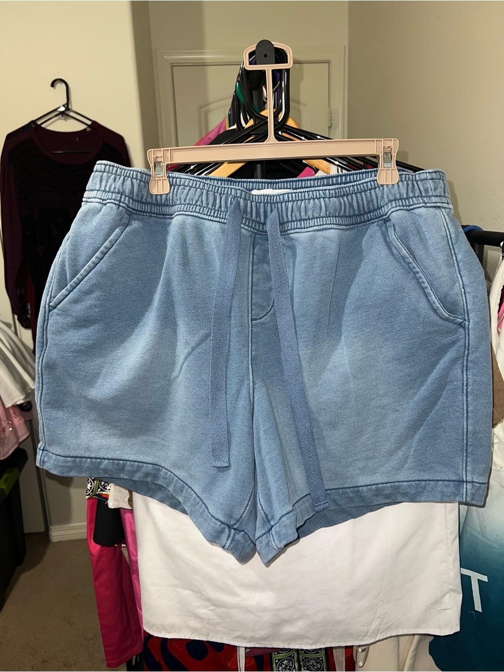 Lane Bryant Light Blue Drawstring Athletic Shorts